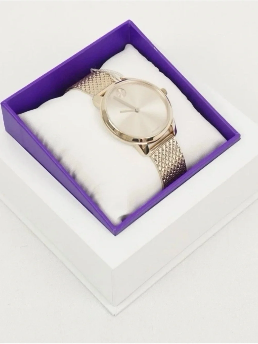 Movado 3600596 Quartz Rose Gold 35mm Stainless Steel Mesh Bracelet Watch NWT